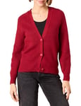 Amazon Essentials Women's Soft Touch Ribbed Blouson Cardigan, Dark Red, M