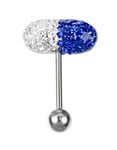 White & Blue Diamond Pill - Tungpiercing