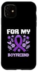 Coque pour iPhone 11 Ruban violet Hodgkin de sensibilisation au lymphome pour mon petit ami