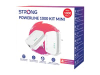 Strong 1000 Mini - Powerline-Adapter 1Gbe, Homeplug Av (Hpav), Homeplug Av (Hpav) 2.0 - - Vägginsticksbar (Paket Om 2)