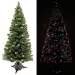 WeRChristmas 4 ft Pre-Lit Multi-Colour Fibre Optic Christmas Tree with 28 Stars