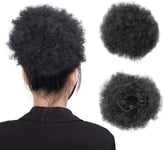 MEIRIYFA Black Afro Puff Drawstring Ponytail Short Kinky Curly Hair Bun T01# 