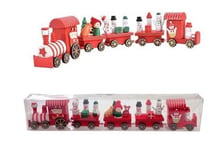 Train Petit Train en Bois 32cm Décoration Jeu Noël Christmassy Cir