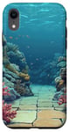 Coque pour iPhone XR Récif de corail sous-marin vintage paysage graphique