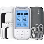 AUVON 3-in-1 TENS Machine for Pain Relief with 32 Modes & 40 Intensities, Dual Channel TENS Unit Muscle Stimulator & EMS, Relax Machine with EVA Travel Case, 10 Pcs TENS Unit Electrodes Pads