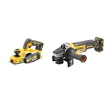 DEWALT Rabot Brushless XR 18V sans Batterie ni Chargeur DCP580N-XJ - Coffret TSTAK & Meuleuse XR 18 V 125 mm Brushless DEWALT DCG405NT (machine nue)