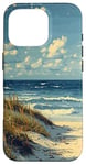 Coque pour iPhone 16 Pro Plage de sable avec dunes - Graphique vintage