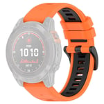 Garmin Fenix 7S etc. 20mm klokkebånd - oransje og svart