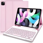 Étui Clavier Pour Ipad Air 4e Génération Et Support De Stylet Apple Intégré ¿ Étui Fin Intelligent Avec Clavier Bluetooth Détachable Pour Ipad Air 4 Gen 10,9 2020/Ipad Pro 11 2018 (Rose)