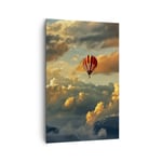 Impression sur Toile 80x120cm Tableaux Image Photo nuages ballon vol Decoration