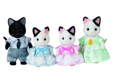 5 Figurines Famille Chat Bicolore Sylvanian Families
