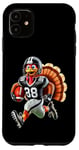 Coque pour iPhone 11 Action de grâce drôle - Turquie jouant au football