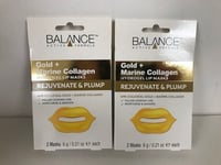 Balance Gold+ Marine Collagen Hydrogel Lip Masks x 2 Packs (4 Masks In Total)