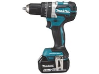 Makita Slagborrmaskin 18V - Dhp484rt3j, Inkl. Väska, 3 X 5.0Ah-Batterier Och Laddare