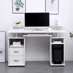 White Computer Desk PC Laptop Table Home Office Study Workstation Gaming Apollo