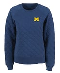 boxercraft Women's University of Michigan Quilted Crew Lightweight Jackets, Indigo, M