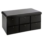 Banquette Pliable 6 Tiroirs "Golaz" 76cm Noir