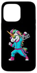 Coque pour iPhone 14 Pro Max Licorne dans les années 80 avec enregistreur cassette