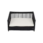 Teamson Pets Clotho Intérieur Extérieur Osier Rotin Chat ou Petit Chien Lit Canapé Chaise Longue Résistant à l'eau avec Coussin Lavable Amovible Marron ST-N10006-UK