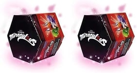 Miraculous Bandai Ladybug And Cat Noir Surprise Box With Figurine |Kwami Toy Inside | Mystery Kwami Toys Collect Them All | Blind Box Kwami Figure With Jewel (Pack of 2)