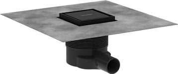 hansgrohe RainDrain Brilliance - Siphon de douche 10 x 10 cm à carreler, Siphon de sol carrelable, Noir mat, 56250670