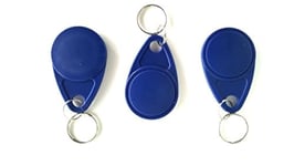 Generic Keyfob Tag Porte-clés RFID 125 KHz pour Applications de détection présences et contrôle des accès, Bleu, Lot de 50 pièces