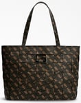 Guess Womens Hwsg8135230 Liberty City 4G Logo Shopper Tote Womens Bag In Brown