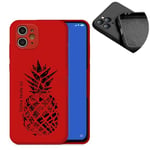 Coque rouge OPPO Reno 2Z ananas noir personnalisee