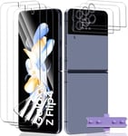 3+3 Pièces Pour Samsung Galaxy Z Flip 4 Protection Écran Tpu Souple [Pas Verre Trempé] + Galaxy Z Flip 4 Caméra Verre Trempé, Hd Anti Rayures Protecteur D'écran Pour Galaxy Z Flip 4