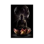 SHEFEI Buda Flor De Loto Poster Decorative Painting Canvas Wall Art Living Room Posters Bedroom Painting 16x24inch(40x60cm)