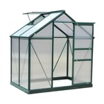 6x4ft Walk-In Polycarbonate Greenhouse Plant Grow Galvanized