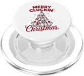 Merry Cluckin' Christmas Funny Chicken Lovers Farm Xmas PopSockets PopGrip for MagSafe