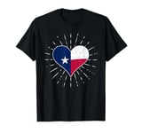 Texas Flag Vintage Heart Fan Retro T-Shirt