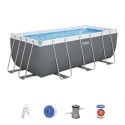 BESTWAY Piscine hors sol Power Steel? 412 x 201 x 122 cm, filtre a cartouche, échelle, diffuseur Chemconnect?