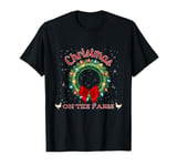 Tractor Tire Christmas Wreath Christmas On The Farm T-Shirt