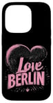 Coque pour iPhone 14 Pro Coeur rose I Love Berlin