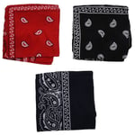 Set of 3 bandanas  Man and Woman 57 x 57 cm Black + Red + navy  N6Q67822