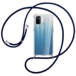 Collier pour Oppo A53 / A53s bleu foncé (A) Etui Coque de protection avec cordon