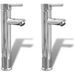 Mitigeurs de salle de bain 2 pcs Chrome - The Living Store - Argent