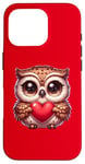 iPhone 16 Pro Owl Valentines Day Heart Kawaii Anime Owl For Girls Women Case