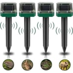 Lot de 4 Répulsifs Solaires à Ultrasons, Répulsif Anti-Taupes Solaire Souris Repeller Exterieur pour Jardins Gophers Serpents