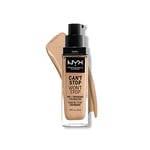 NYX Professional Makeup Fond de Teint Liquide Couvrant Tenue 24h Can't Stop Won't Stop Liquid Foundation, Waterproof, Fini Mat, Formule Vegan, Teinte : True Beige (08)