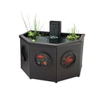 Blagdon Affinity Half-Moon Living Water Feature Patio Pool Pond, Mocha, with Inpond 5-in-1 3000 Filter Pump & UV Clarifier, LED Spotlight, 3 Attractive Fountain Heads, 1 Planting Basket - Medium