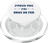 Citation humour J'peux pas J'ai Bras de fer PopSockets PopGrip pour MagSafe