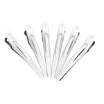 (White)Hair Sectioning Clips Multifunction 6Pcs Salon Hair Clips Professional