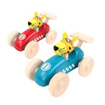 PLANÈTE BOIS - Véhicule De Course - FSC - 030196-1 pièce - Modèle Aléatoire - Bois - Jeu pour Enfant - Voiture - Jouet Durable - 12 cm x 8 cm - À Partir de 12 Mois