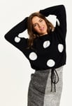 White Polka Dot Jumper In Black