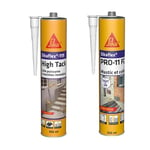 SIKA - Colle polyuréthane puissante - Pour fixation d'objets lourds - Intérieur et extérieur - Blanc - 300ml + Mastic-Colle PU - Tout en 1 - Multi-matériaux - Int/Ext - Blanc - 300ml