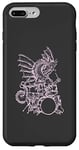 Coque pour iPhone 7 Plus/8 Plus Dragon jouant de la batterie Cool Drummer Animal Rock Musicien