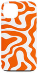 Coque pour iPhone 13 Simple abstrait orange et blanc ondulé tourbillon